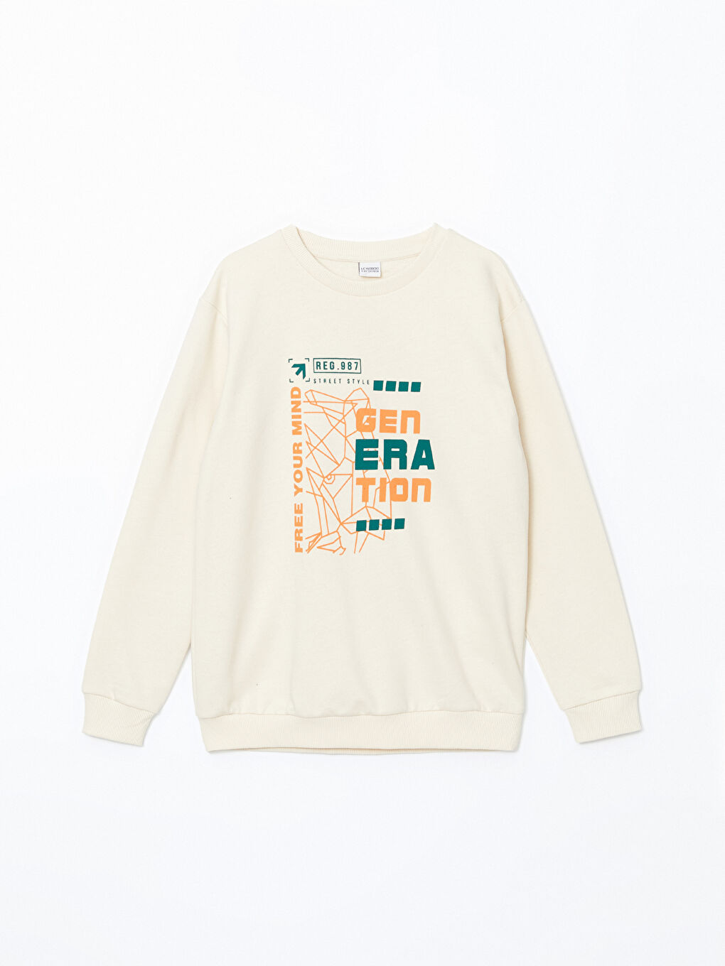 LCW Kids Ten Rengi Bisiklet Yaka Erkek Çocuk Sweatshirt