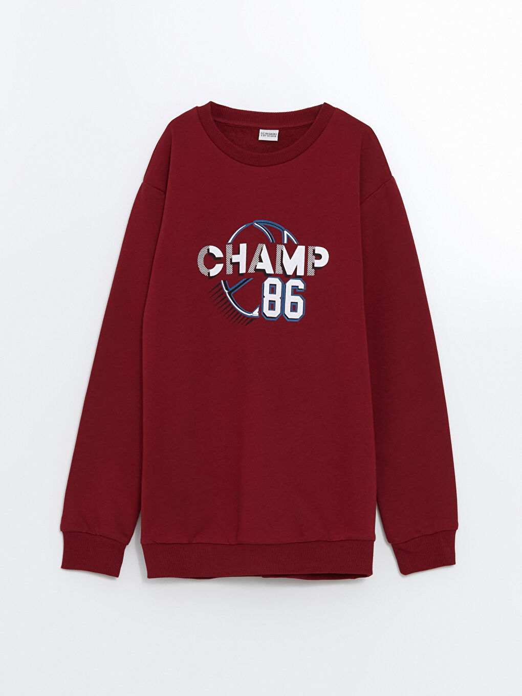 LCW Kids Bordo Bisiklet Yaka Erkek Çocuk Sweatshirt