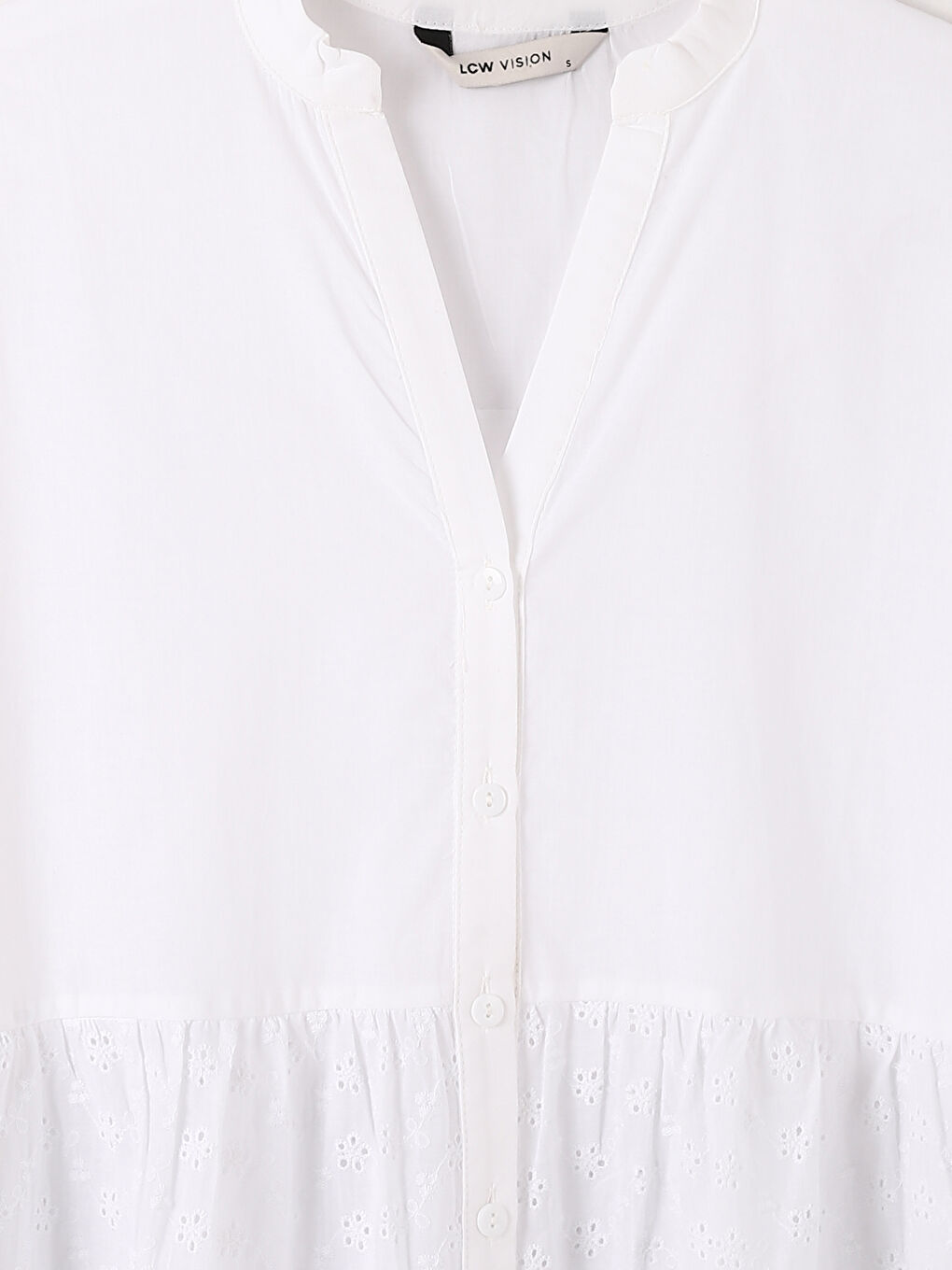 Notch Neck Plain Short Sleeve Women's Shirt-3