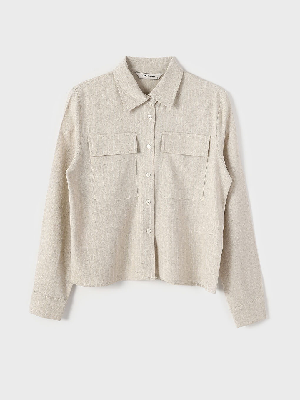 Front Button Closure Long Sleeve Pocket Detailed Women's Shirt -W4IM13Z8-G7K
