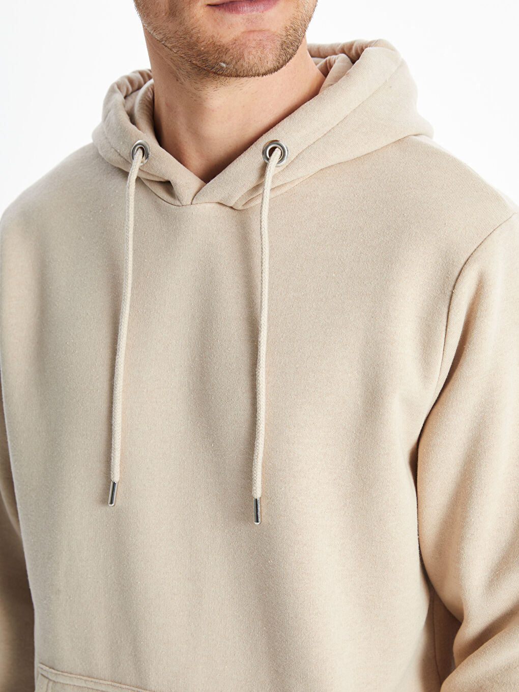 LCW ECO Açık Bej Uzun Kollu Baskılı Erkek Hoodie - 2