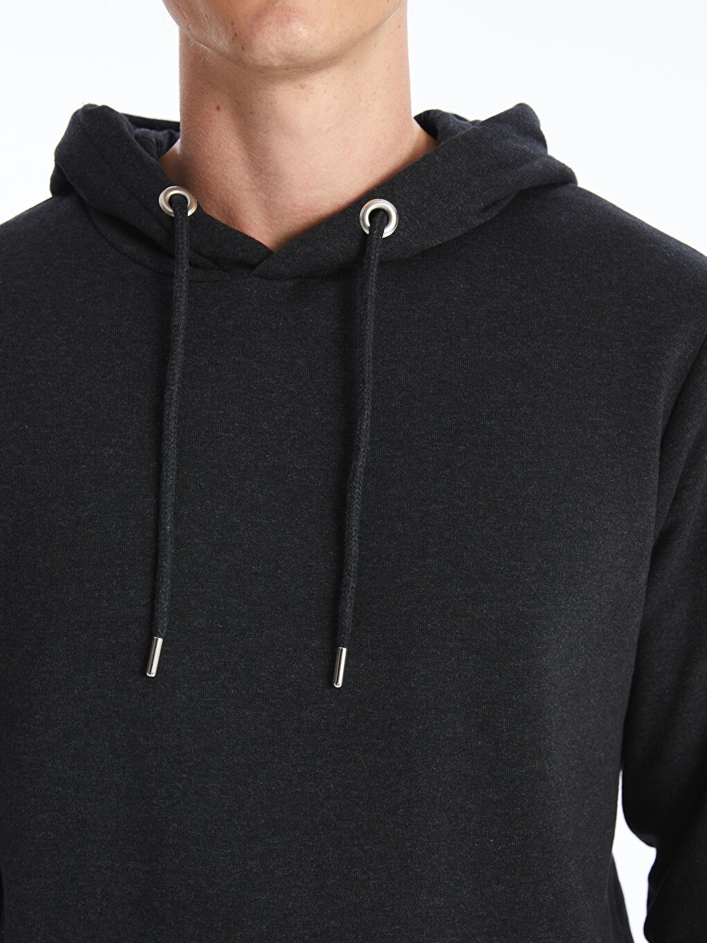 LCW ECO Antrasit Melanj Uzun Kollu Baskılı Erkek Hoodie - 2