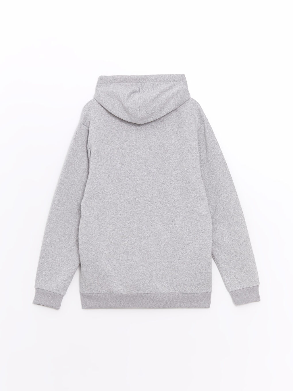 LCW ECO Açık Gri Melanj Uzun Kollu Baskılı Erkek Hoodie - 5