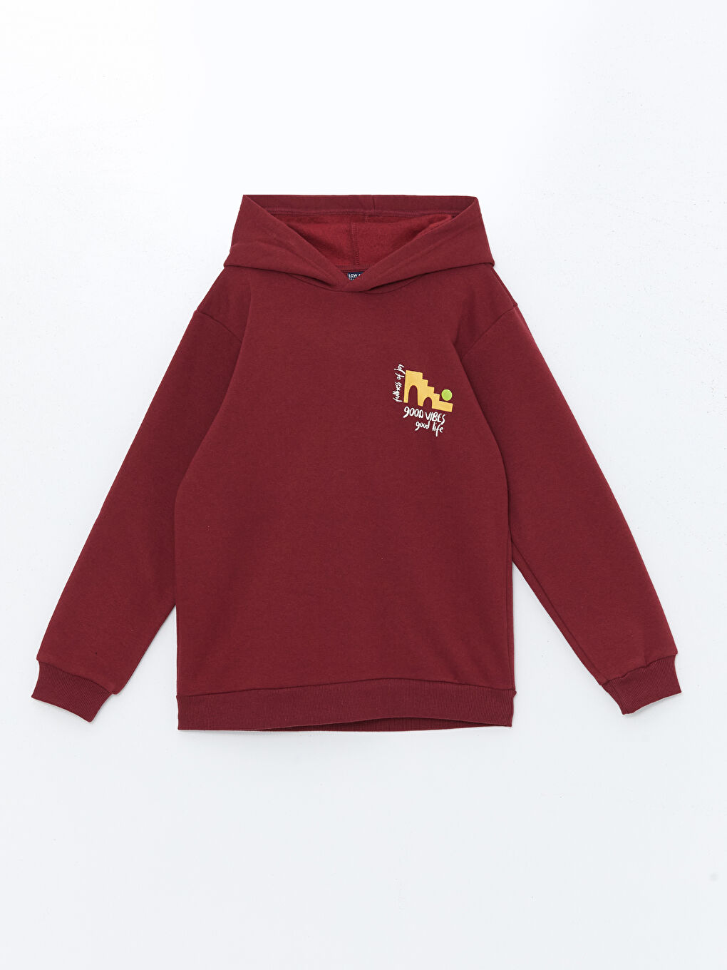 LCW ECO Bordo Kapüşonlu Erkek Çocuk Sweatshirt