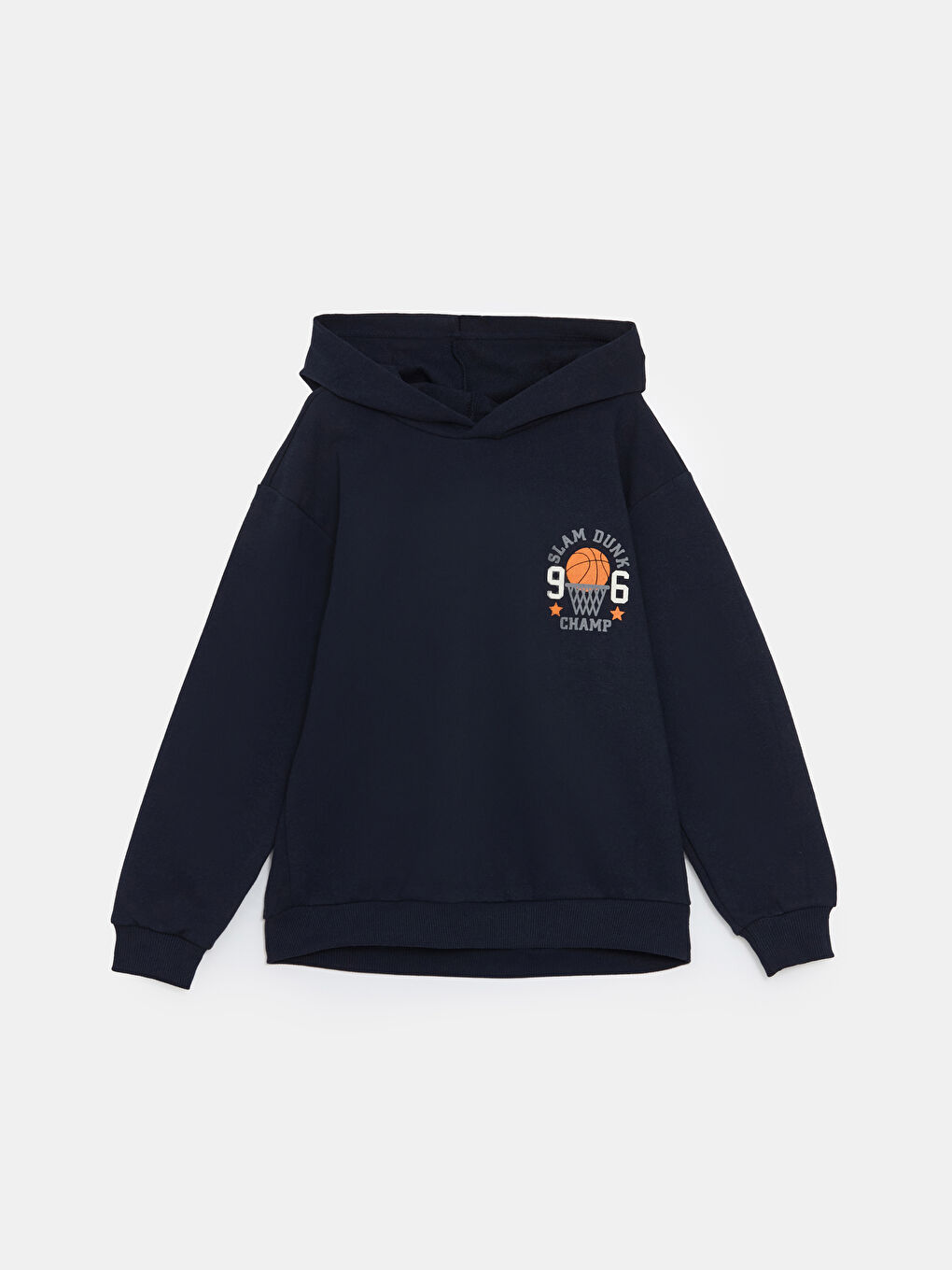 LCW ECO Lacivert Kapüşonlu Erkek Çocuk Sweatshirt