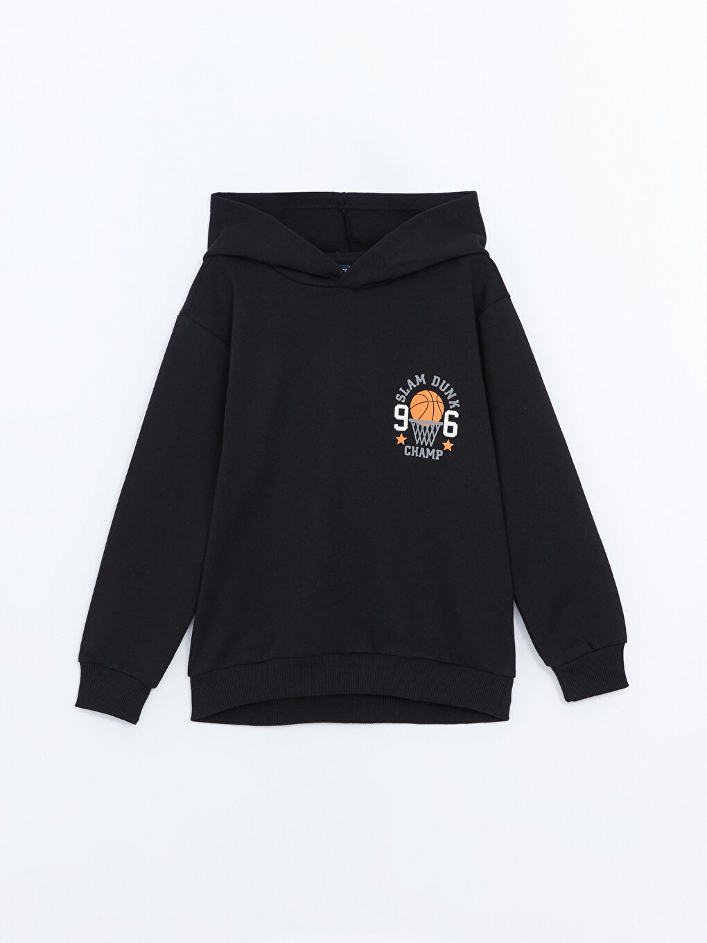 LCW ECO Yeni Siyah Kapüşonlu Erkek Çocuk Sweatshirt