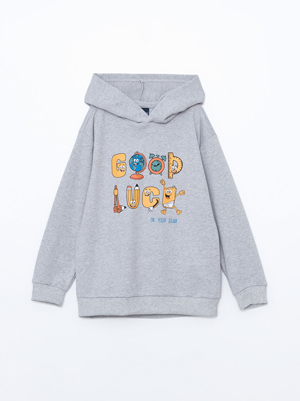 LCW ECO Gri Kapüşonlu Erkek Çocuk Sweatshirt