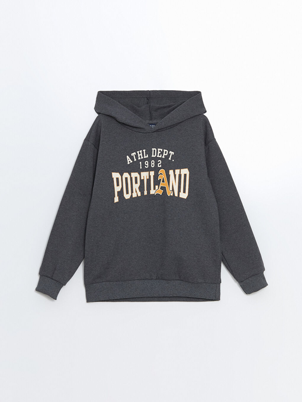 Gri Kapüşonlu Erkek Çocuk Sweatshirt