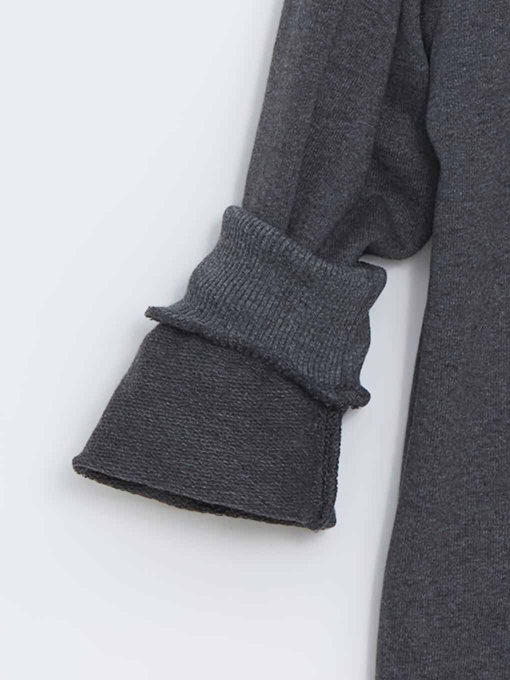 Gri Kapüşonlu Erkek Çocuk Sweatshirt-1