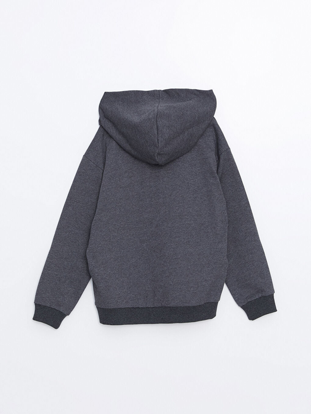 LCW ECO Koyu Gri Melanj Kapüşonlu Erkek Çocuk Sweatshirt - 2