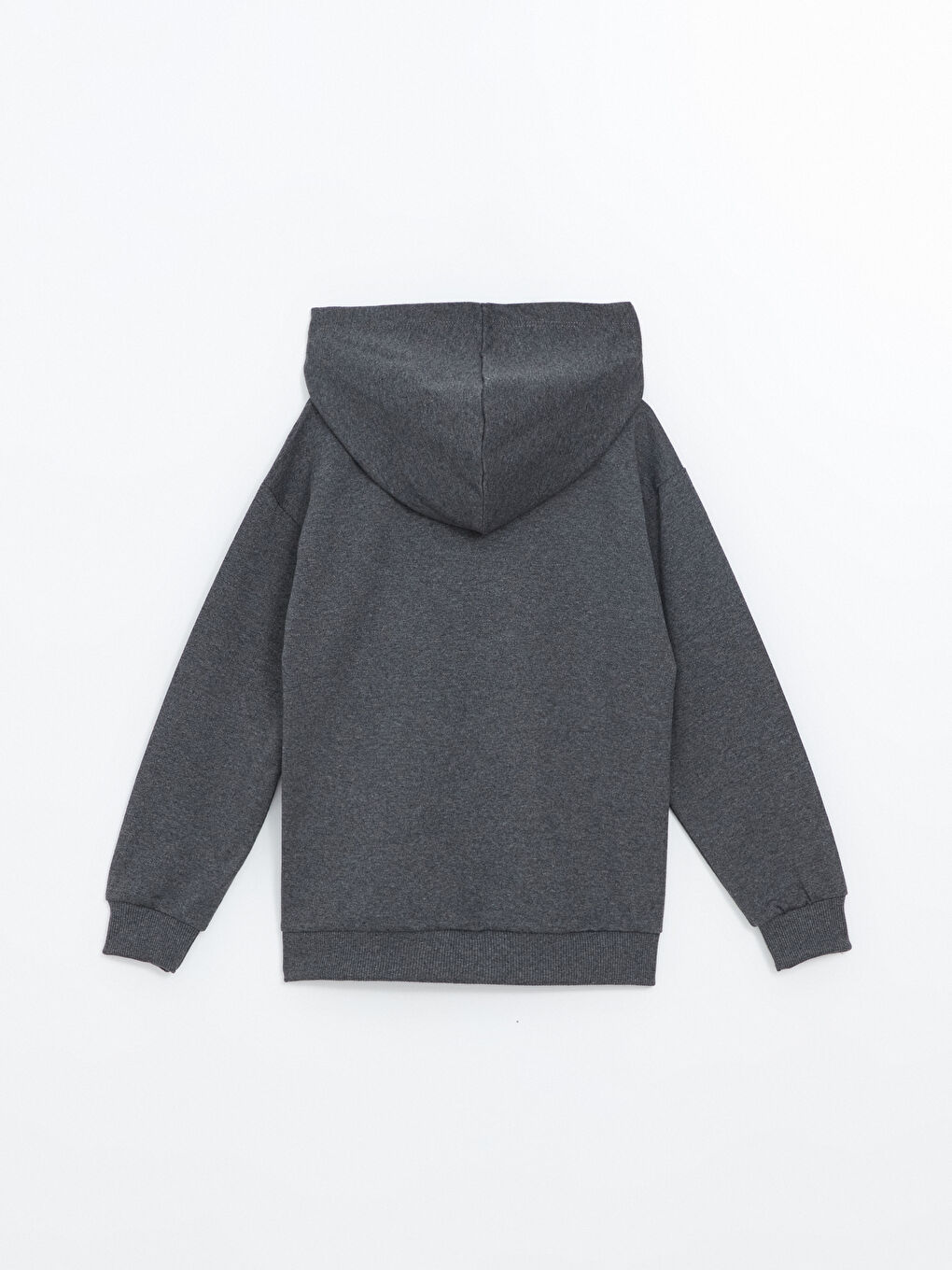 LCW ECO Koyu Gri Melanj Kapüşonlu Erkek Çocuk Sweatshirt - 1