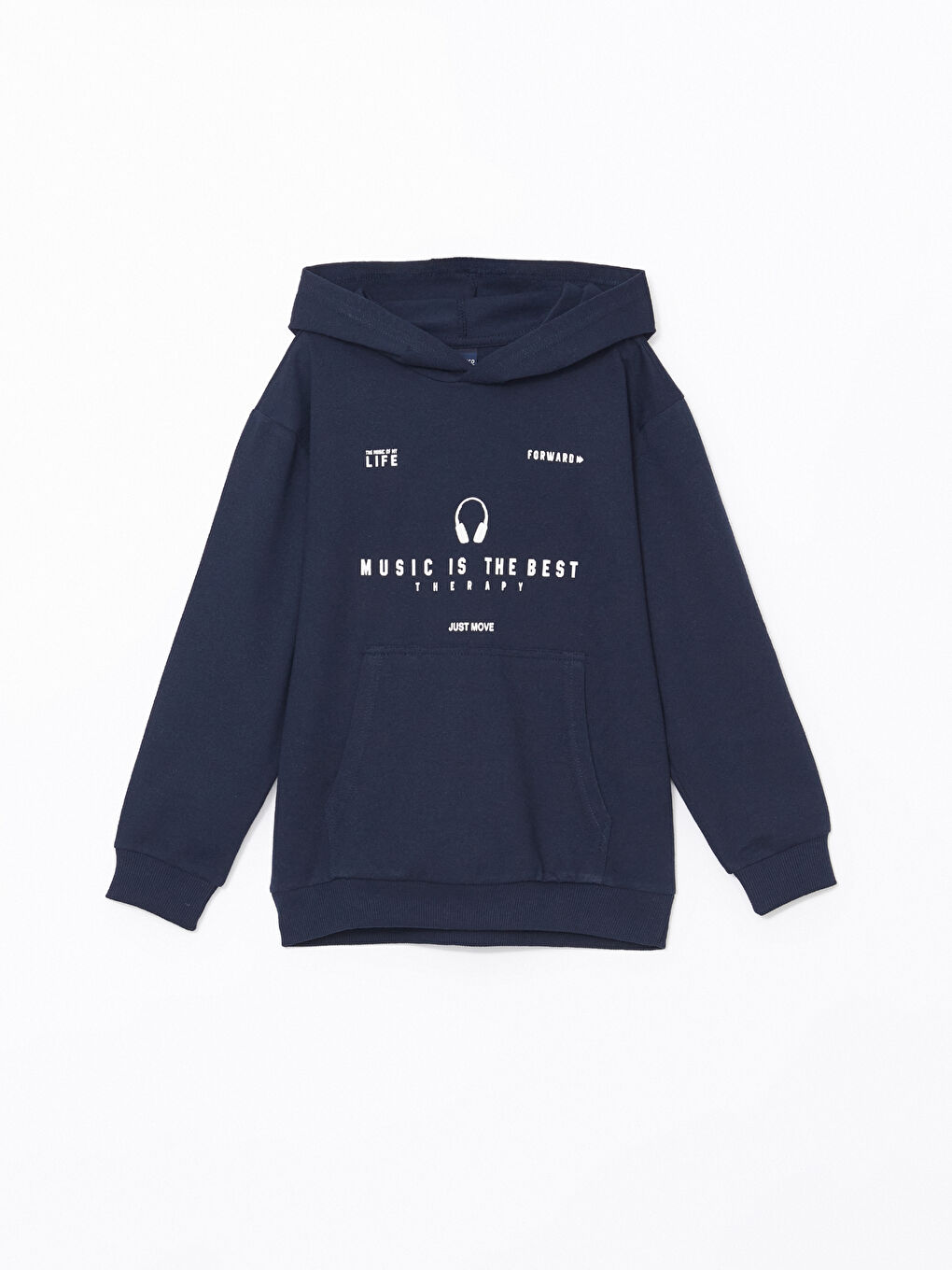 LCW ECO Lacivert Kapüşonlu Erkek Çocuk Sweatshirt