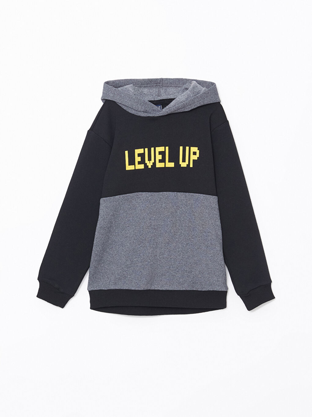 LCW ECO Siyah Kapüşonlu Erkek Çocuk Sweatshirt