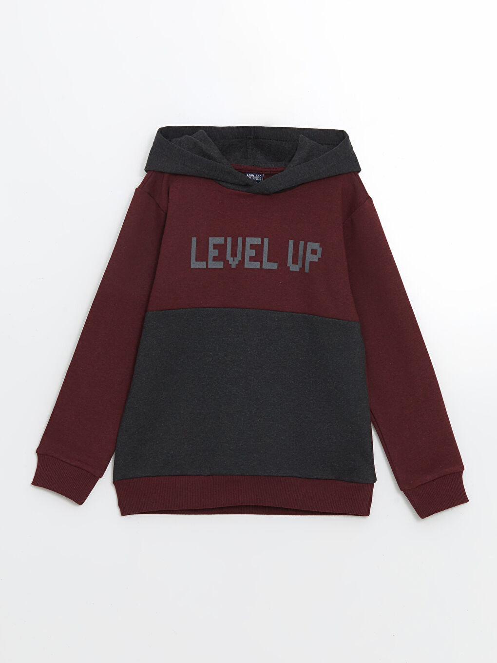 Bordo Kapüşonlu Erkek Çocuk Sweatshirt