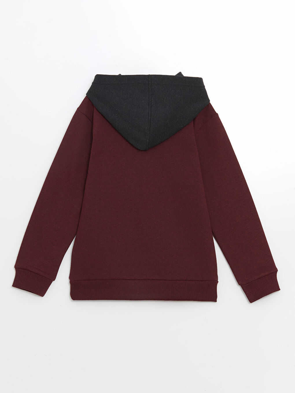 Bordo Kapüşonlu Erkek Çocuk Sweatshirt-1