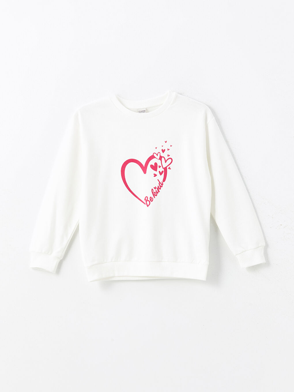 LCW Kids Beyaz Bisiklet Yaka Kız Çocuk Sweatshirt - 2