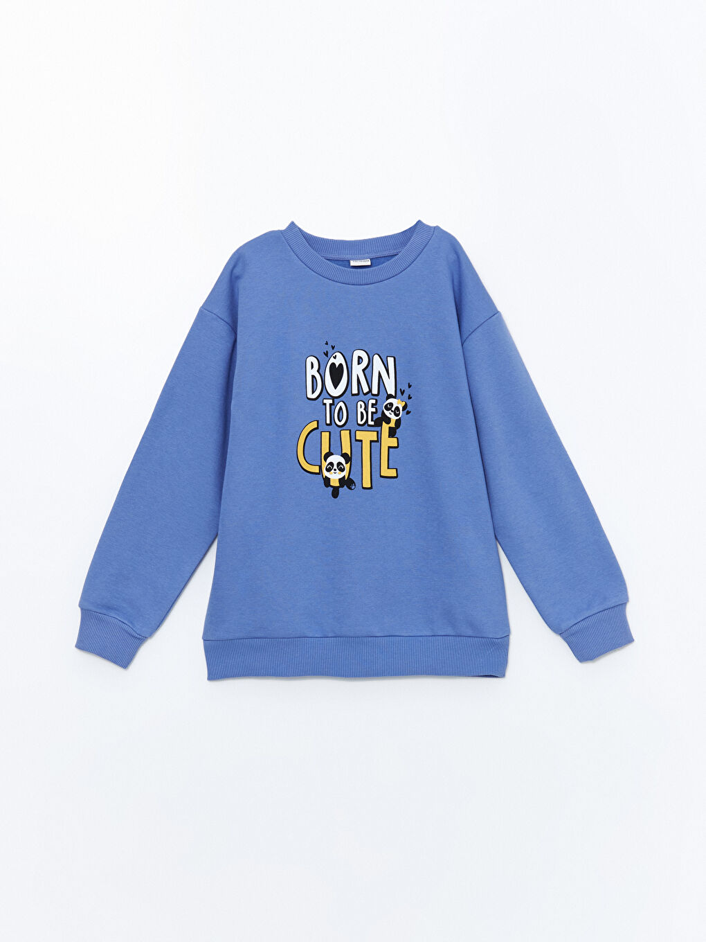 LCW Kids Mat Lila Bisiklet Yaka Baskılı Kız Çocuk Sweatshirt - 3