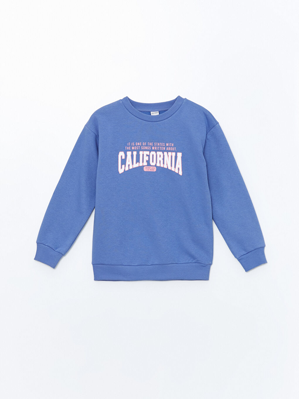 LCW Kids Mat Lila Bisiklet Yaka Baskılı Kız Çocuk Sweatshirt - 2