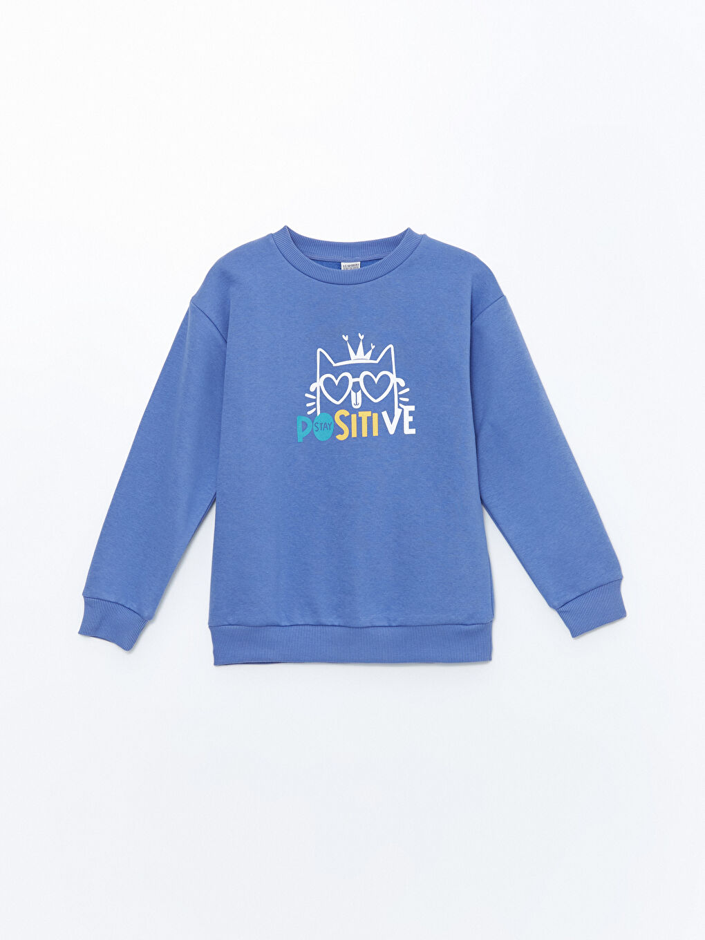 LCW Kids Mat Lila Bisiklet Yaka Kız Çocuk Sweatshirt - 2