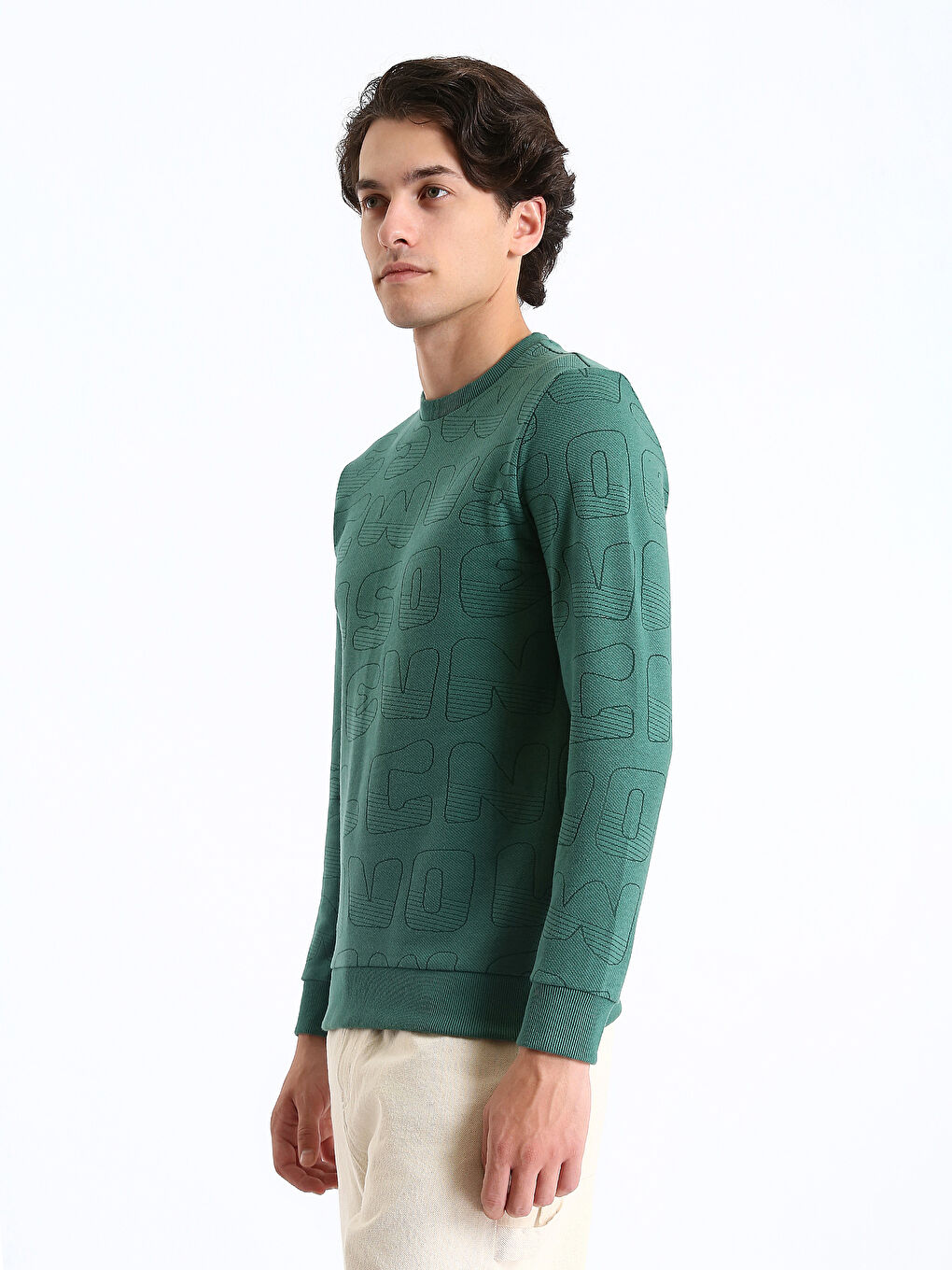 Crew Neck Long Sleeve Printed Men's Sweatshirt-3