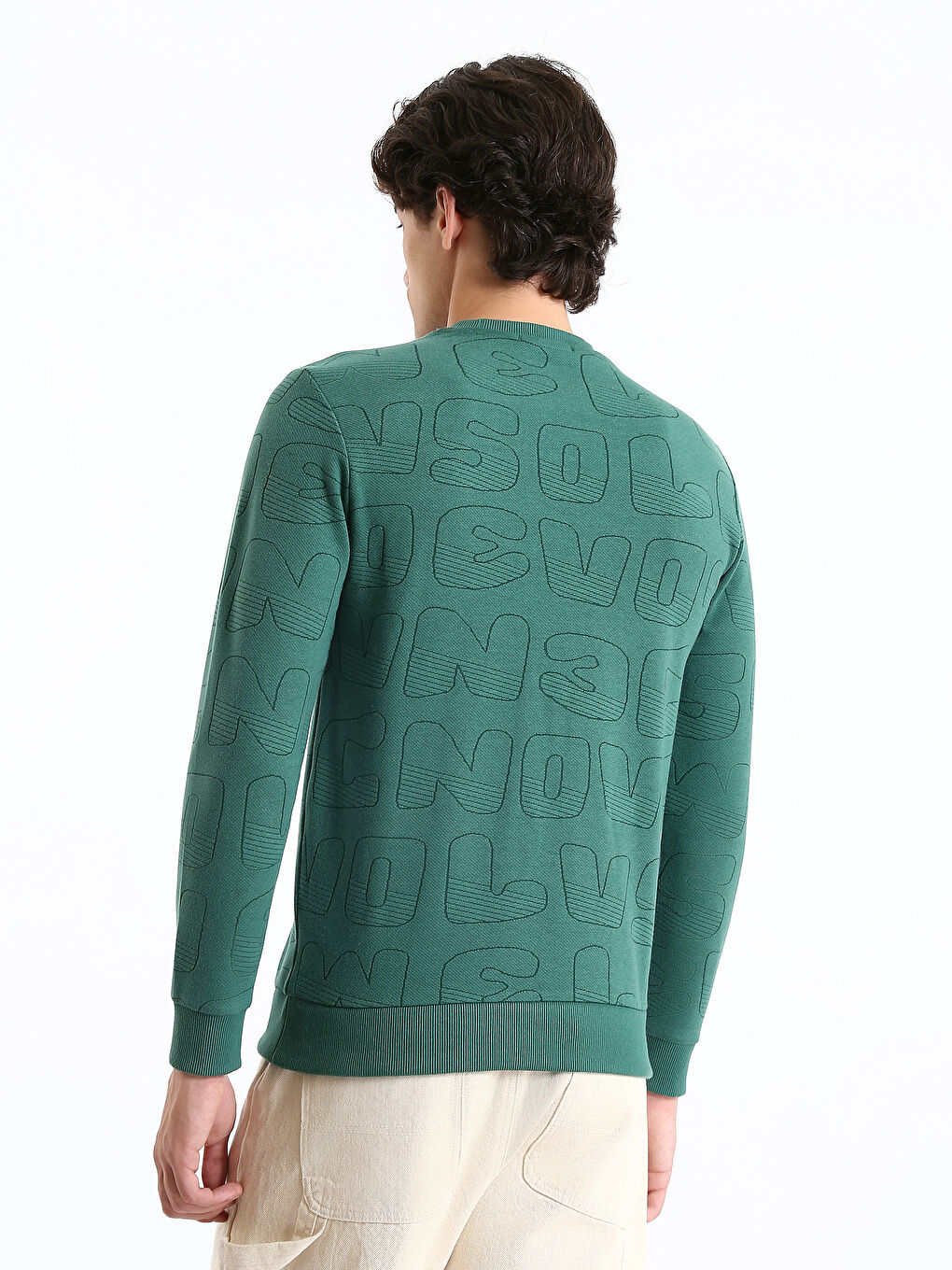 Crew Neck Long Sleeve Printed Men's Sweatshirt-4