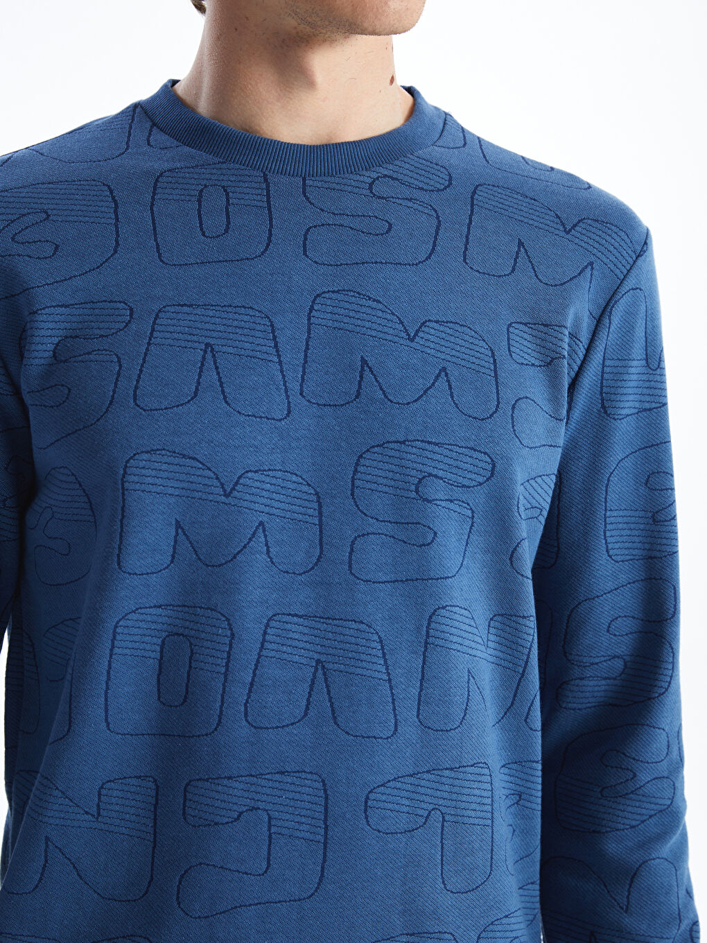 Crew Neck Long Sleeve Printed Men's Sweatshirt-2