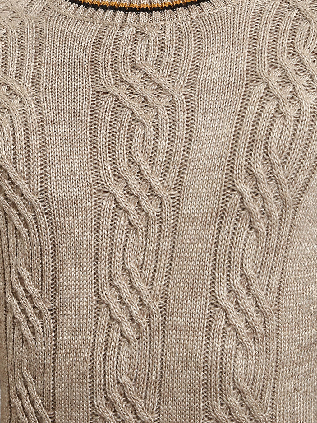 بلوفر تريكو كم طويل بياقة دائرية للرجال-2