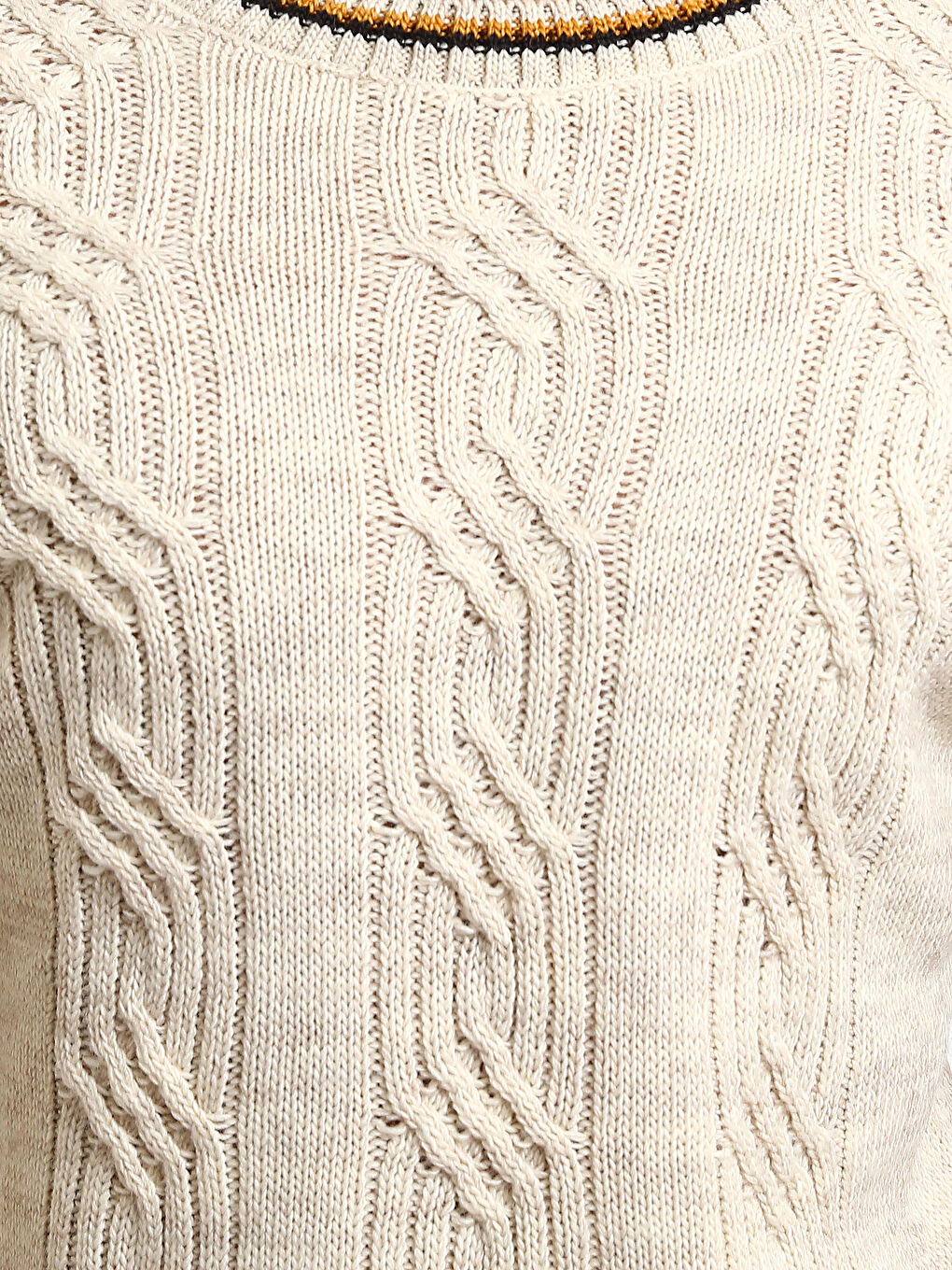 Crew Neck Long Sleeve Men's Tricot Sweater-2