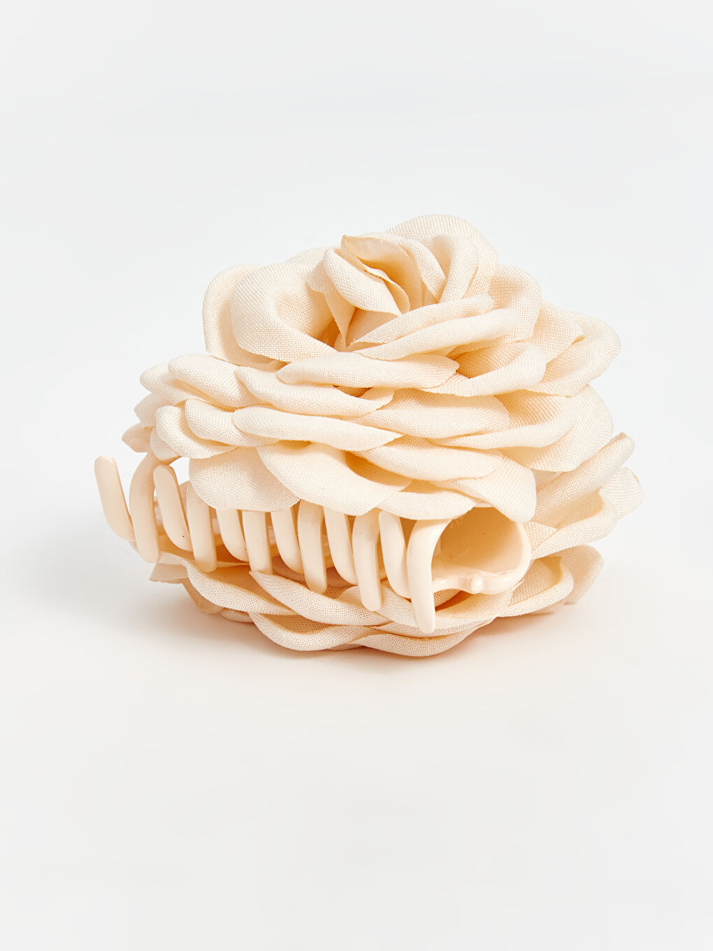 Ekru Çiçek Desenli Kadın Mandal Toka