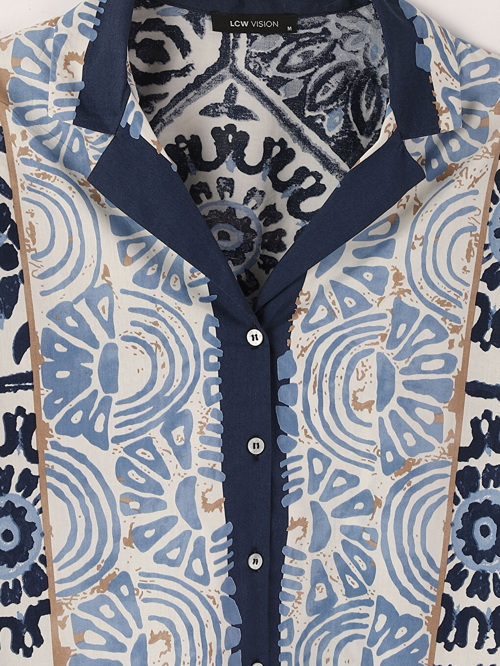 LCW Vision Patterned Long Sleeve Oversize Women's Shirt -W4IO04Z8-LQQ