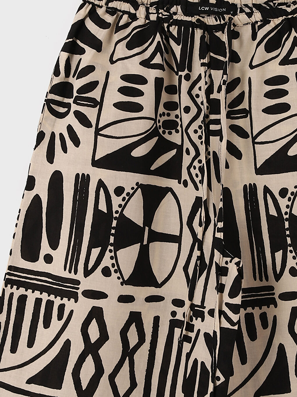 Elasticated Waist Patterned Women's Trousers-3