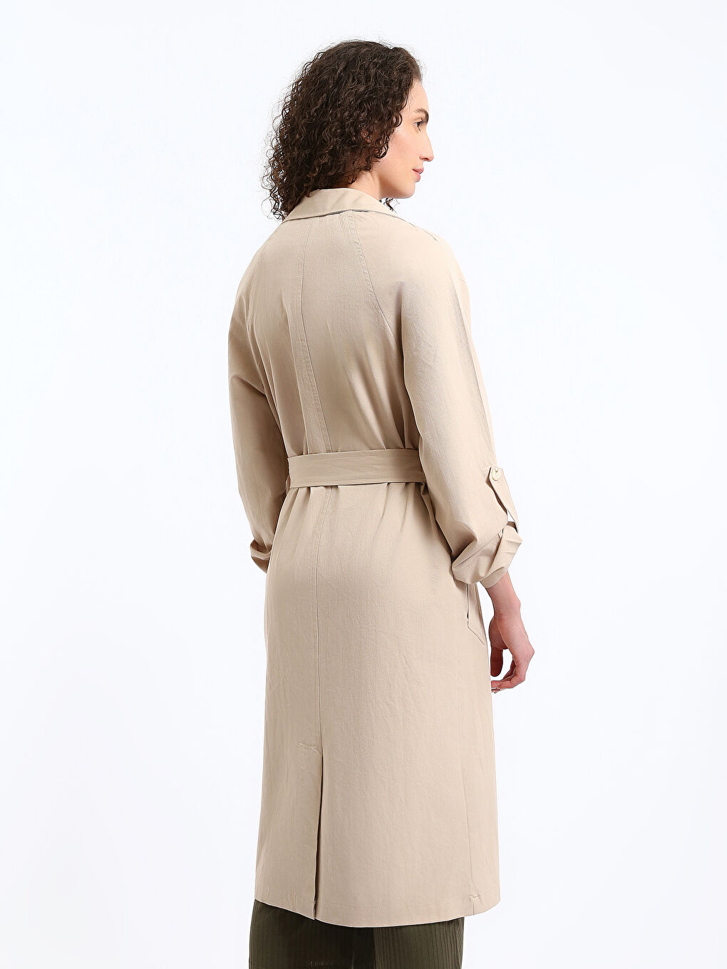 Jacket Collar Oversize Women's Trench Coat-4
