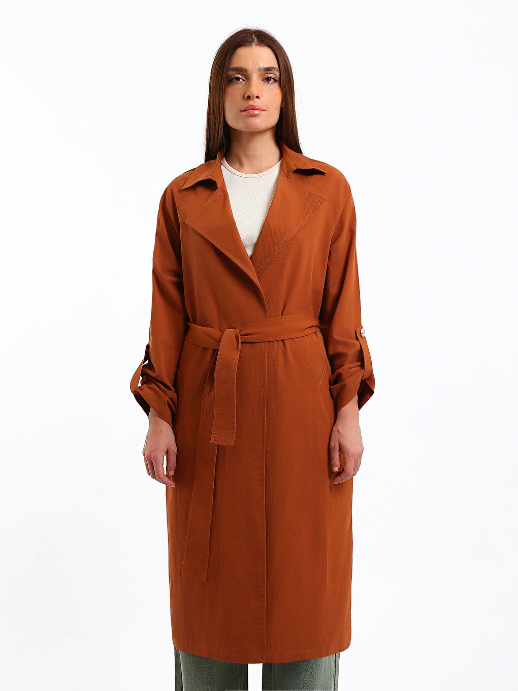 Jacket Collar Oversize Women's Trench Coat