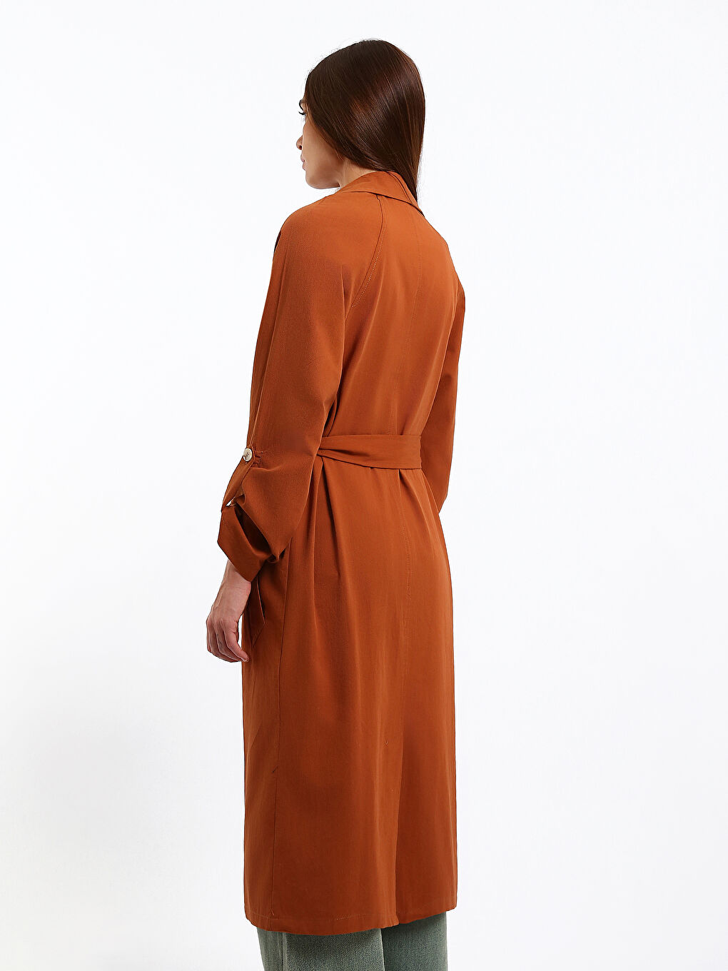 Jacket Collar Oversize Women's Trench Coat-4