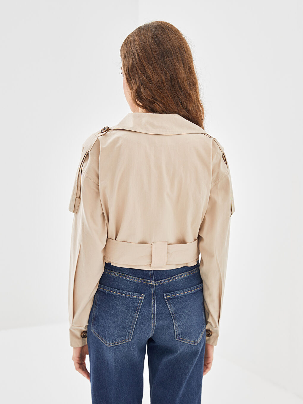 معطف ترنش بصفين زراير للسيدات-3