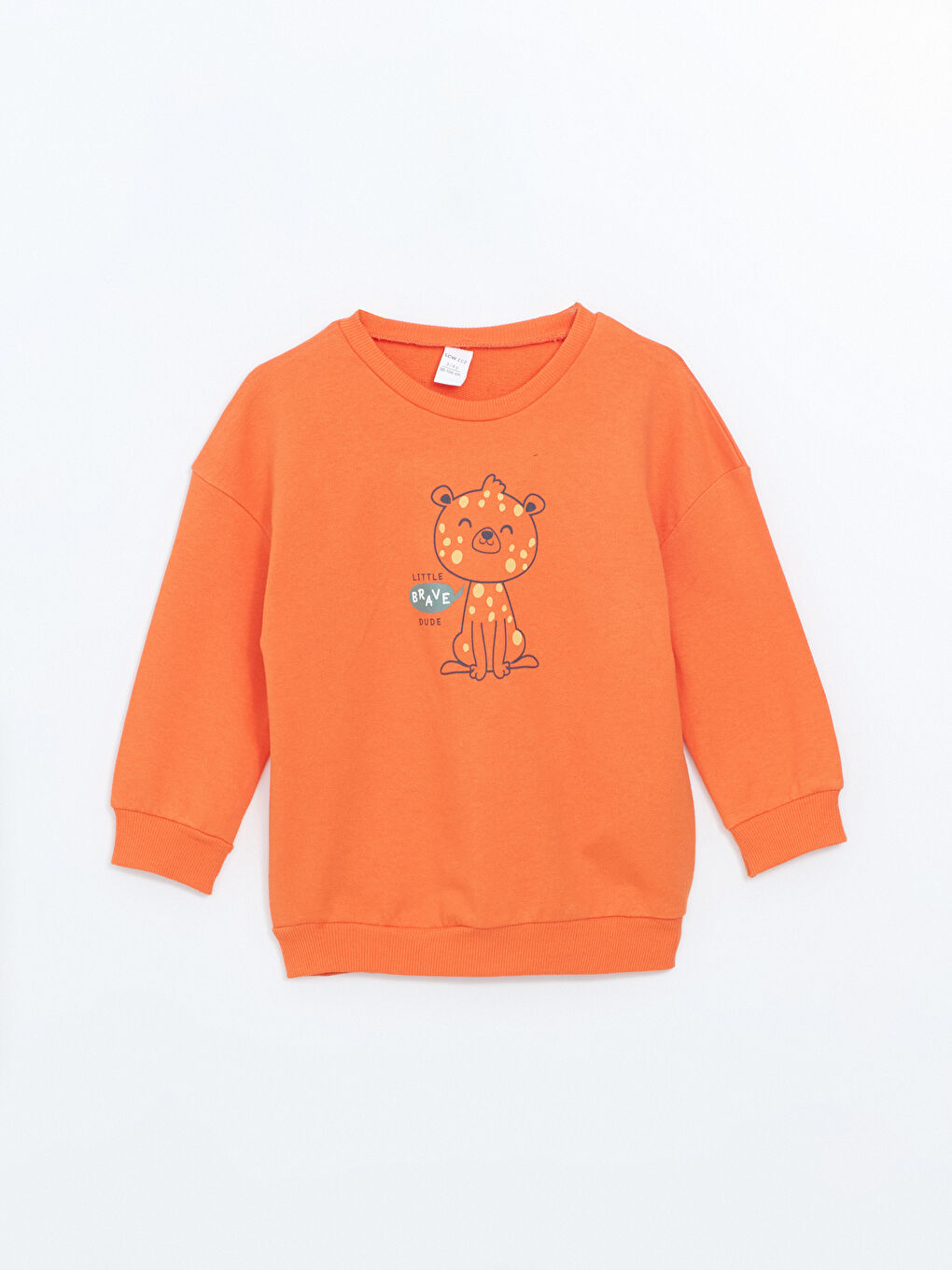 LCW ECO Turuncu Bisiklet Yaka Baskılı Erkek Bebek Sweatshirt