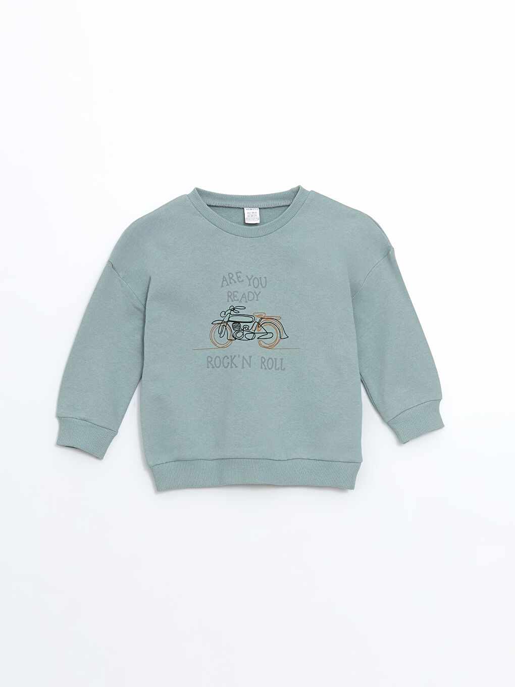 LCW ECO Yeşil Bisiklet Yaka Baskılı Erkek Bebek Sweatshirt