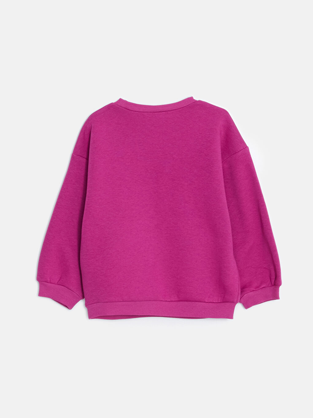 LCW Kids Mat Fuşya Bisiklet Yaka Uzun Kollu Baskılı Kız Bebek Sweatshirt - 1