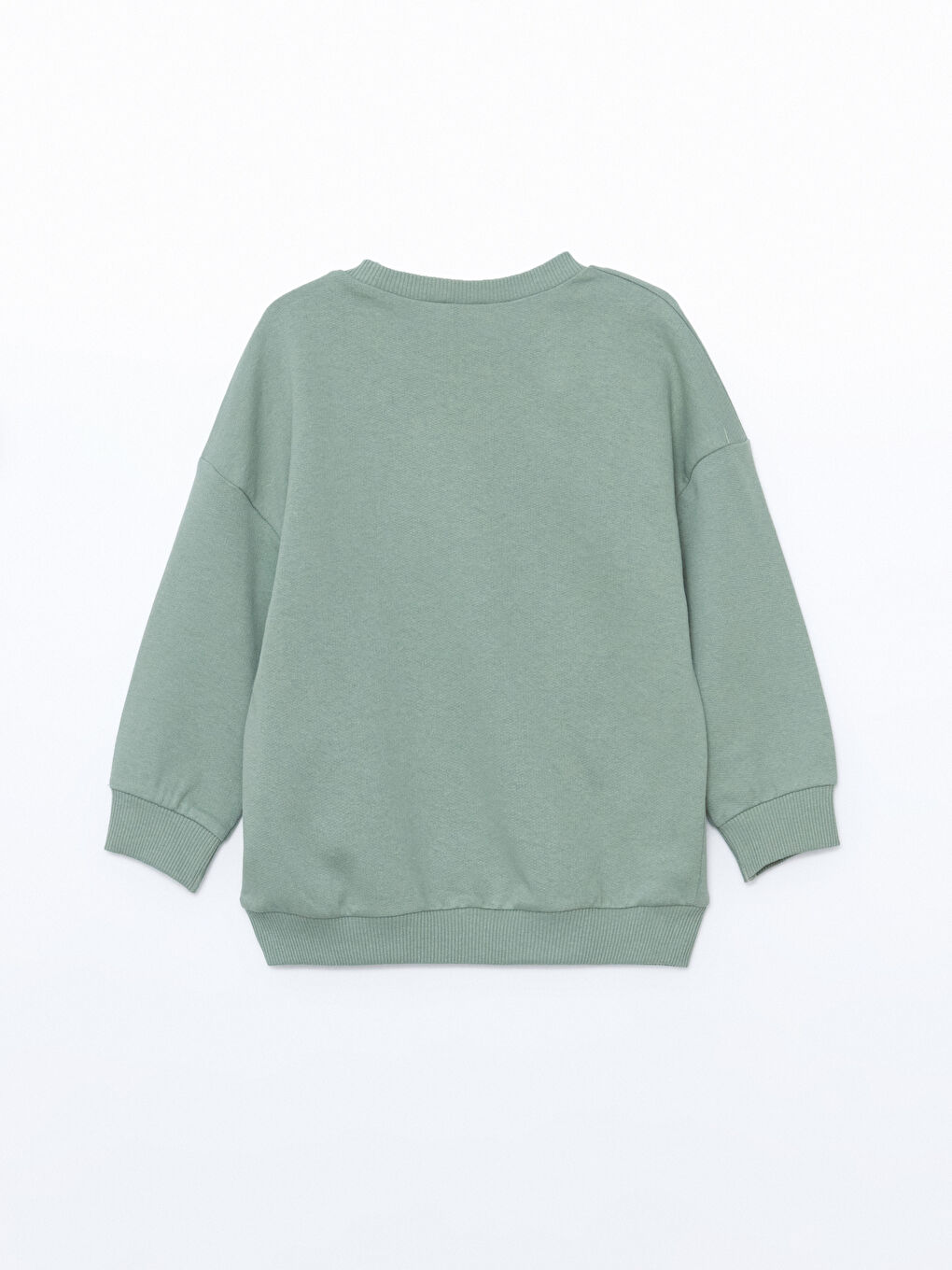 LCW ECO Mat Yeşil Bisiklet Yaka Uzun Kollu Baskılı Erkek Bebek Sweatshirt - 2