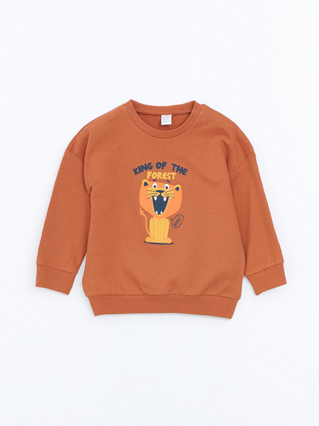 LCW ECO Açık Kahverengi Bisiklet Uzun Kollu Baskılı Erkek Bebek Sweatshirt