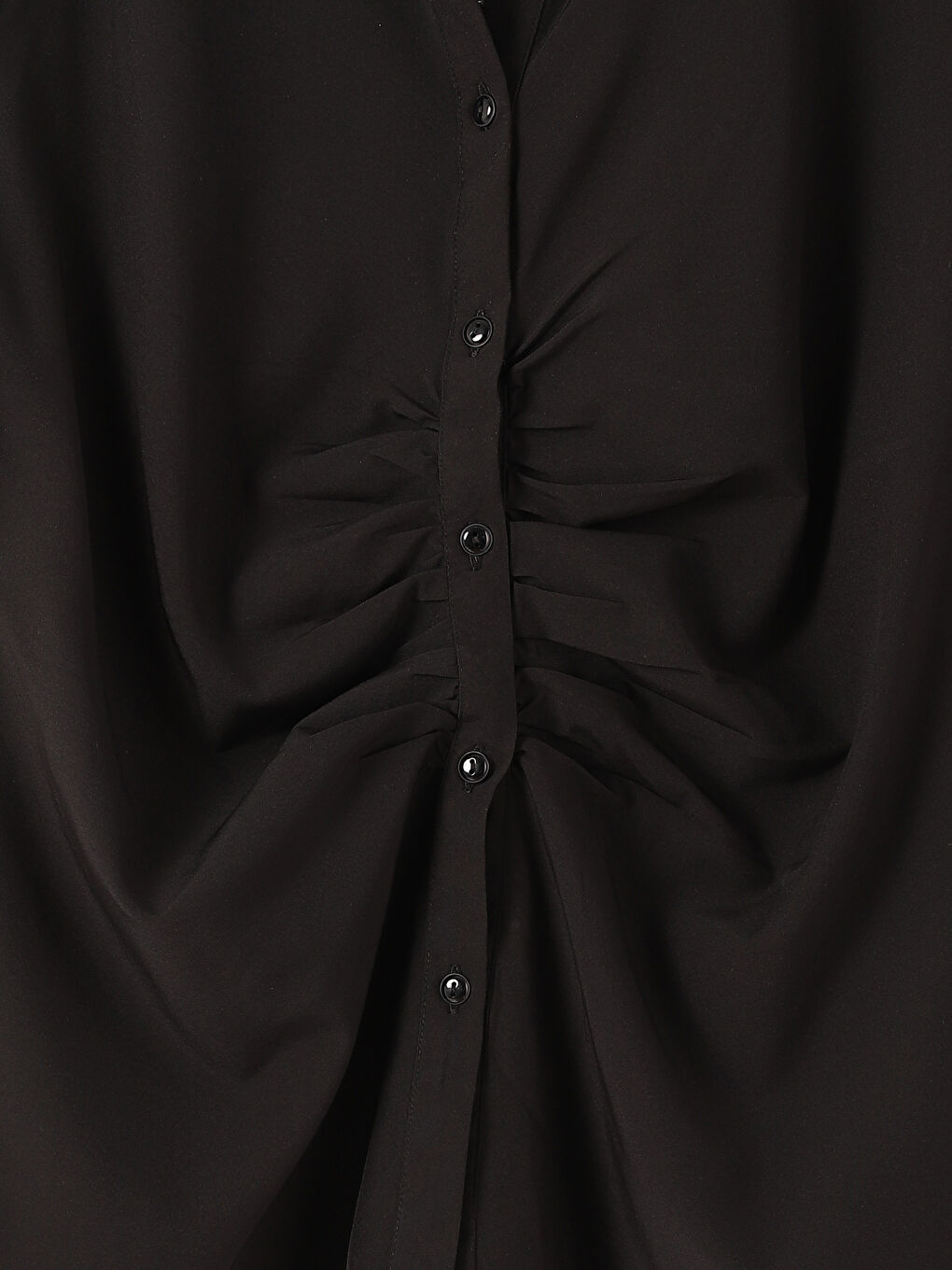 Collared Neck Plain Long Sleeve Women's Blouse-2