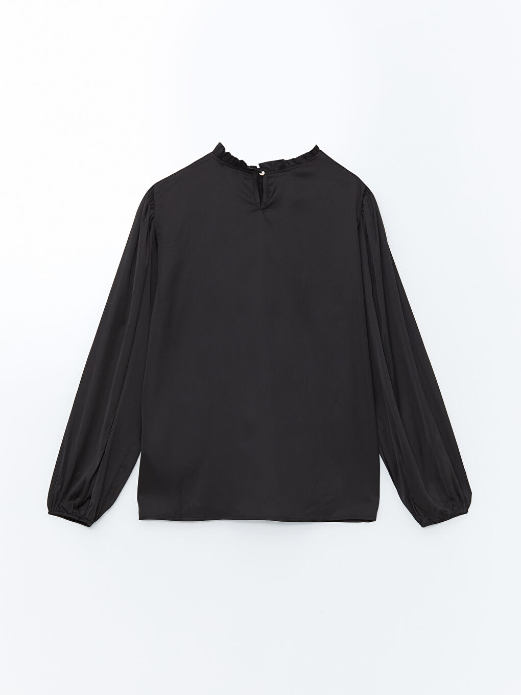 Ruffled Funnel Neck Women's Blouse-5
