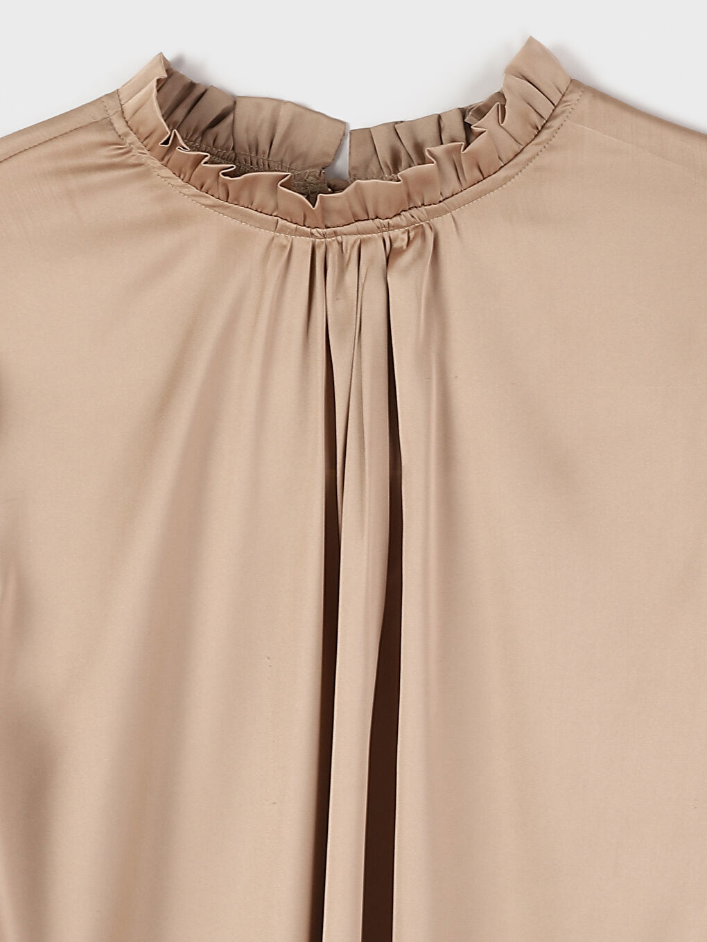 Ruffled Funnel Neck Women's Blouse-7