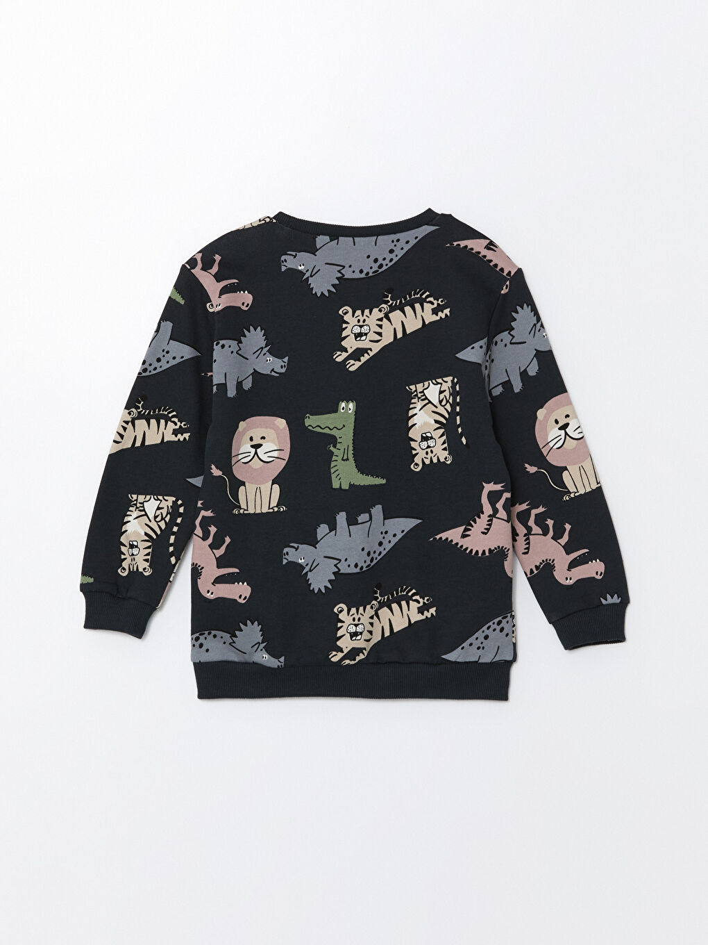 LCW Kids Antrasit Baskılı Bisiklet Yaka Uzun Kollu Baskılı Erkek Bebek Sweatshirt - 1