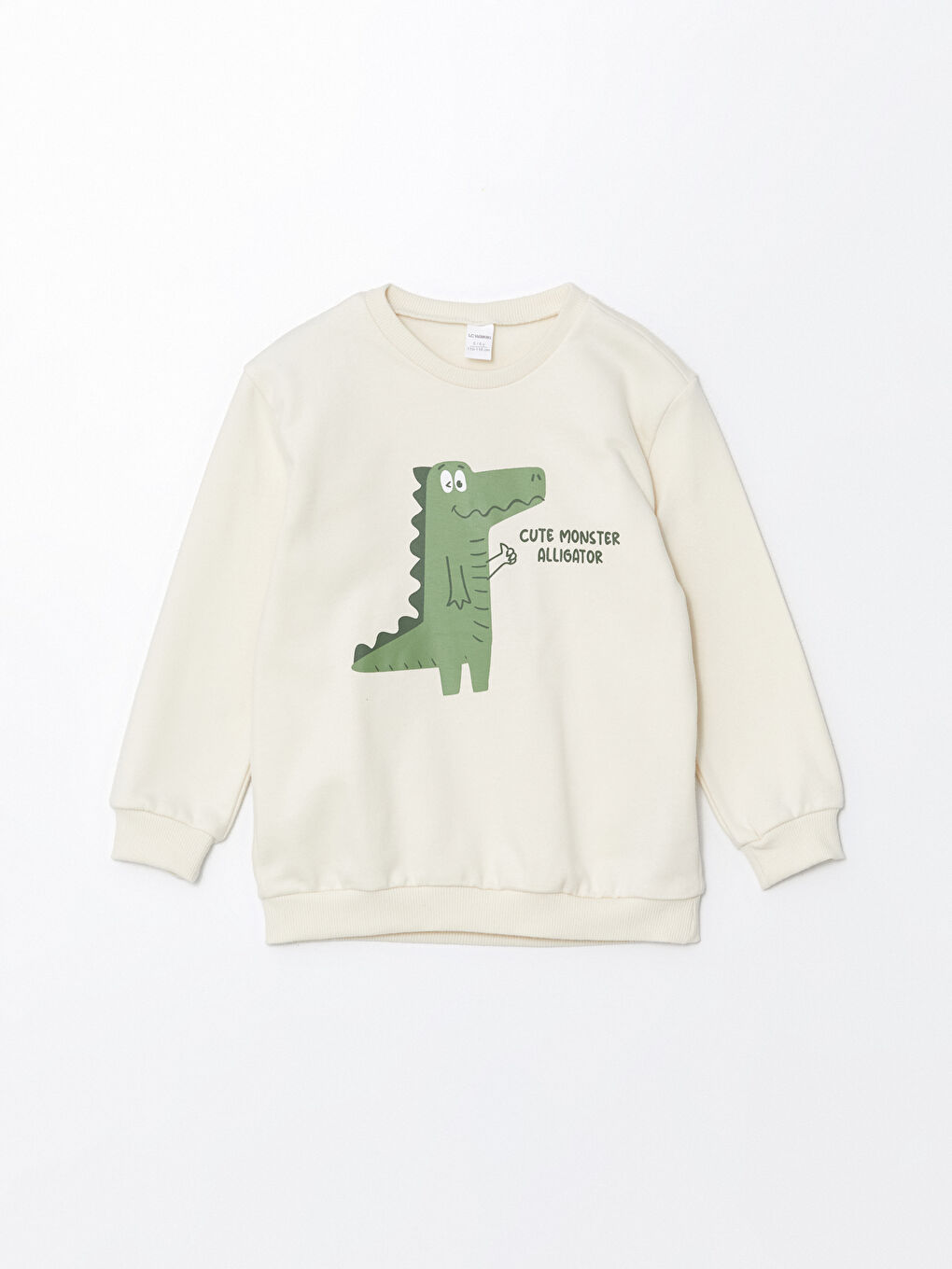 LCW Kids Açık Bej Bisiklet Yaka Baskılı Erkek Bebek Sweatshirt 2'li - 1