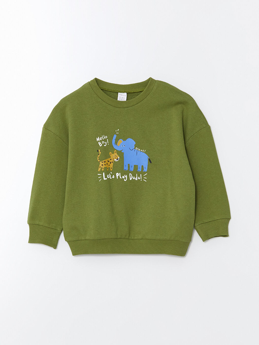 LCW ECO Yeşil Bisiklet Yaka Baskılı Erkek Bebek Sweatshirt