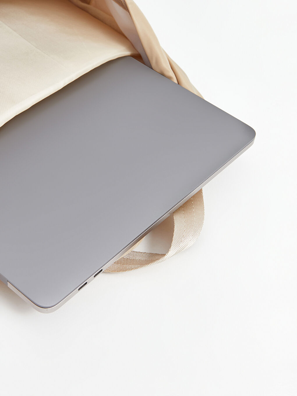 Bej Çok Bölmeli Erkek Sırt Çantası-1