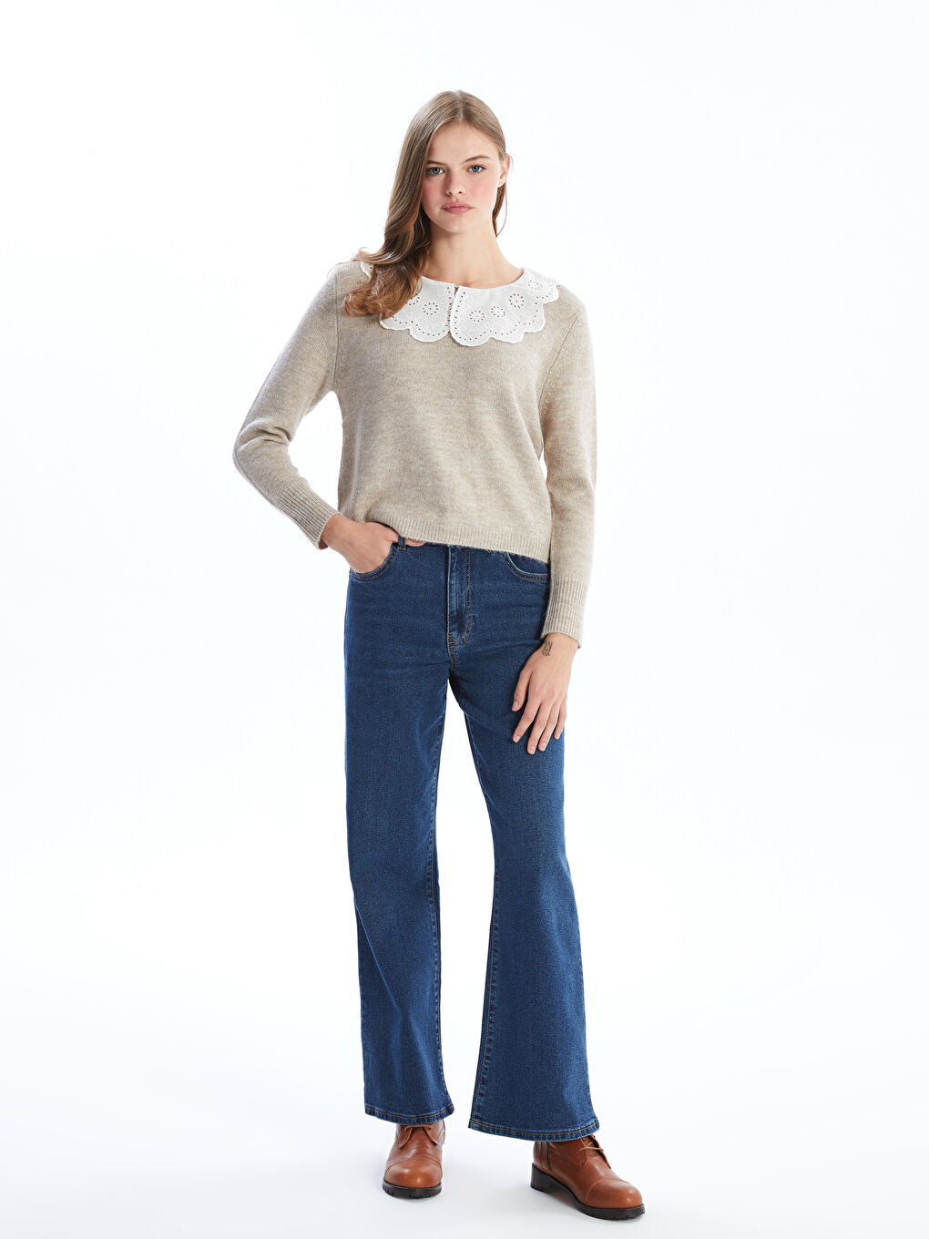 Wideleg Women's Jeans -W4IQ19Z8-309