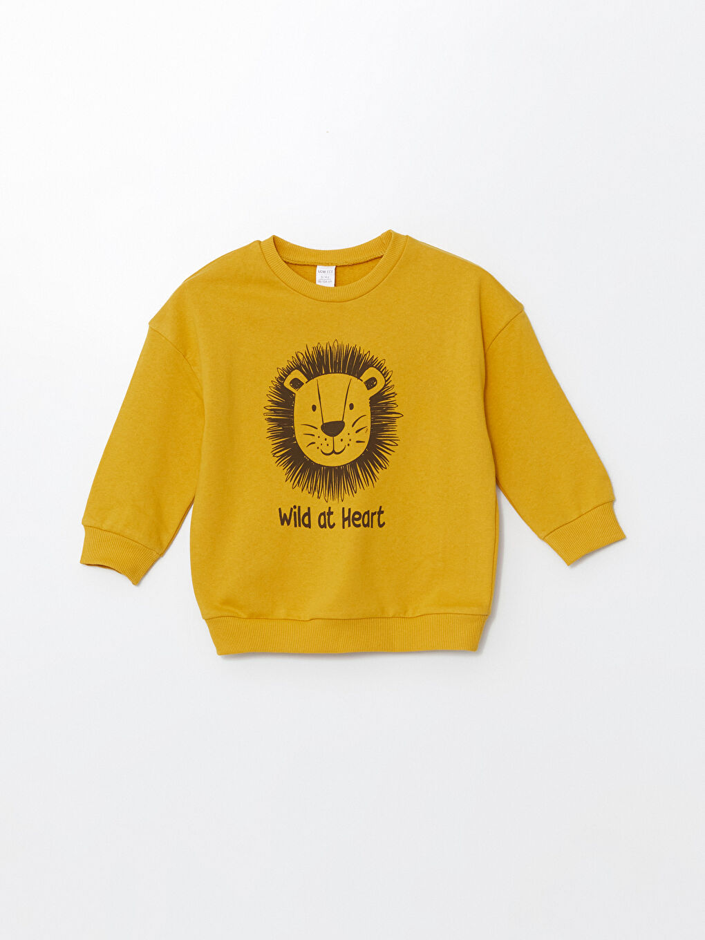 LCW ECO Sarı Bisiklet Yaka Uzun Kollu Baskılı Erkek Bebek Sweatshirt