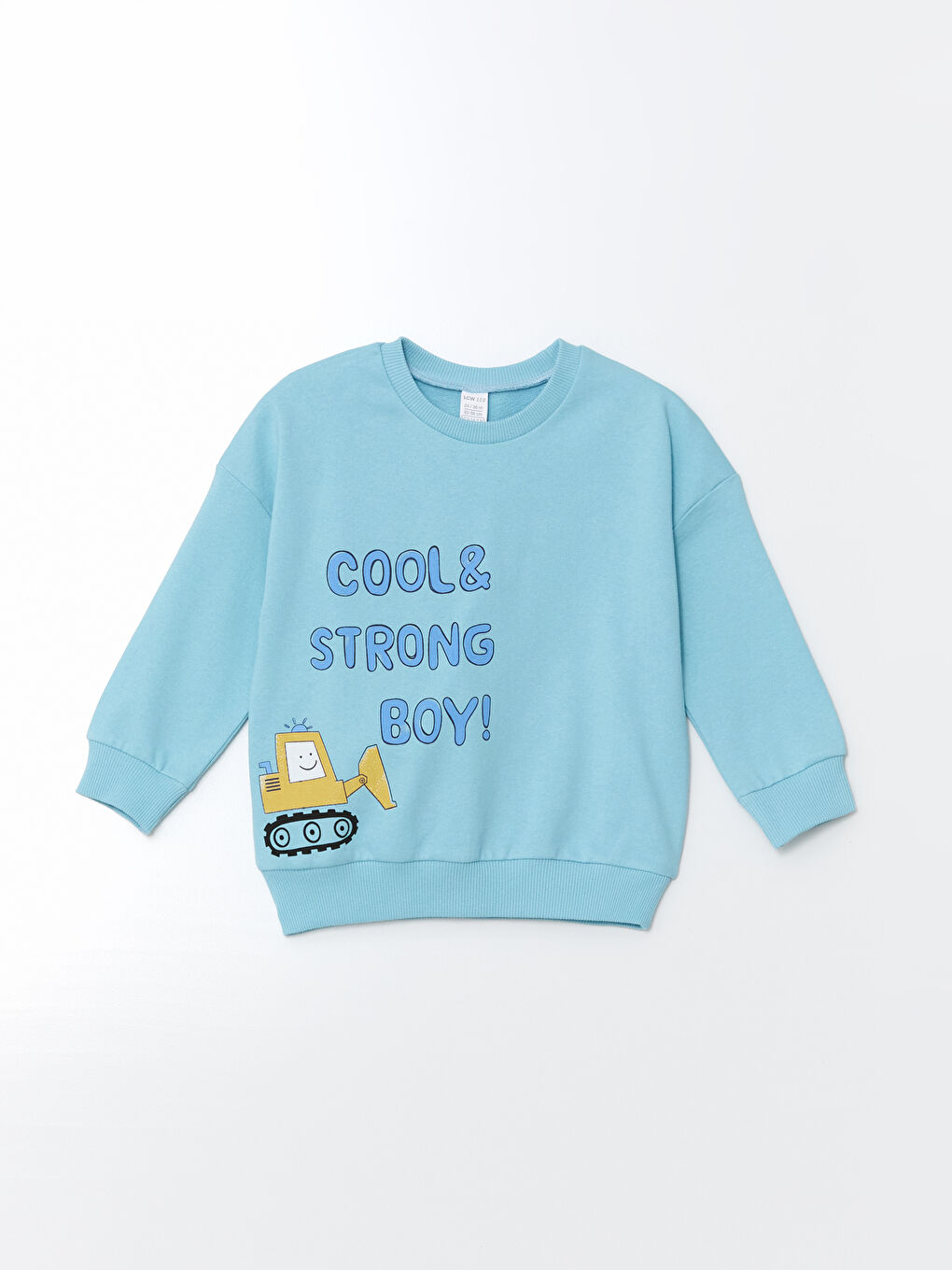 LCW ECO Mavi Bisiklet Yaka Baskılı Erkek Bebek Sweatshirt